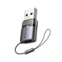 OTG адаптер (OT-7580) - Mcdodo - Type-C към USB 3.0, индикаторна светлина, връзка за закачане - Черно