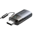 OTG адаптер 2в1 (OT-7600) - Mcdodo - USB към USB-C, вграден четец за карти, 5Gbps - Черно