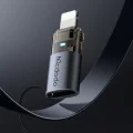 OTG адаптер (OT-7630) - Mcdodo - USB-C към Lightning, 36W, синя светлина, връзка за закачане - Черно