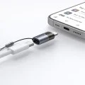 OTG адаптер (OT-7630) - Mcdodo - USB-C към Lightning, 36W, синя светлина, връзка за закачане - Черно