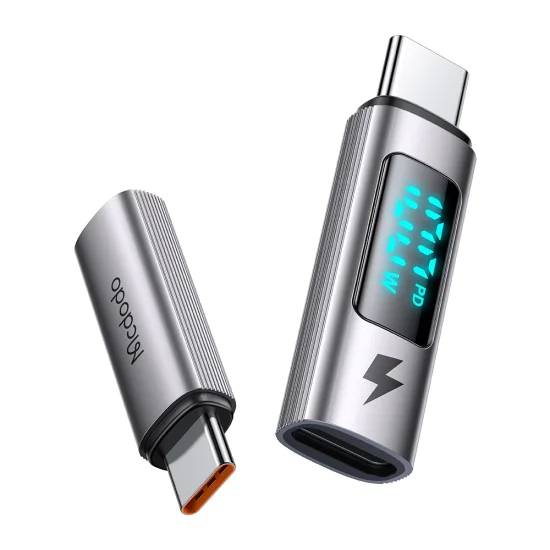 OTG адаптер Wales Series (OT-6090) - Mcdodo - Type-C към Type-C, PD 100W, дигитален дисплей - Черно