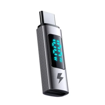 OTG адаптер Wales Series (OT-6090) - Mcdodo - Type-C към Type-C, PD 100W, дигитален дисплей - Черно