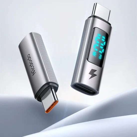 OTG адаптер Wales Series (OT-6090) - Mcdodo - Type-C към Type-C, PD 100W, дигитален дисплей - Черно