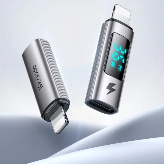 OTG адаптер Wales Series (OT-6100) - Mcdodo - Type-C към Lightning, PD 36W, дисплей, E-Mark чип - Черно