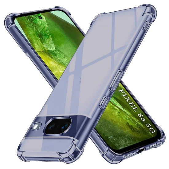 Калъф за Google Pixel 8a - Techsuit - Удароустойчив Clear Silicone - Опушено Черен
