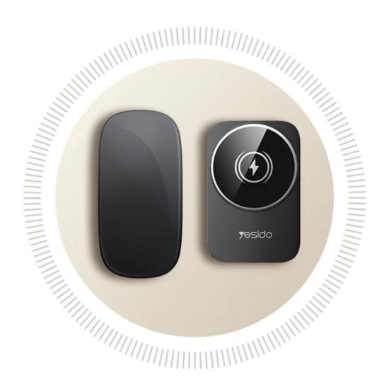 Зарядна станция 3 в 1 – Yesido Wireless Charging Station (DS27) – за iPhone, Apple Watch, AirPods, Магнитна, Сгъваема – Черен