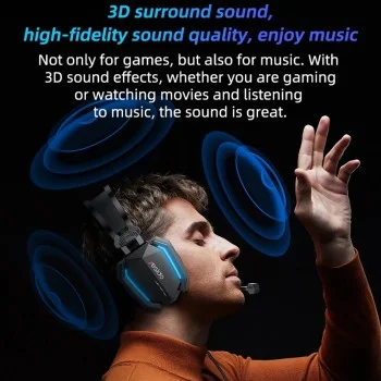 Игрови слушалки – Yesido Wired Headphones (EK03) – 3.5mm жак + USB, микрофон, LED светлини, 2m – Черни