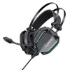 Игрови слушалки – Yesido Wired Headphones (EK03) – 3.5mm жак + USB, микрофон, LED светлини, 2m – Черни