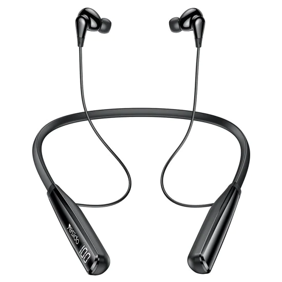Безжични слушалки – Yesido Wireless Earbuds (YSP22) – Магнитни, огърличен дизайн, Bluetooth V5.3, 500mAh, Type-C – Черни