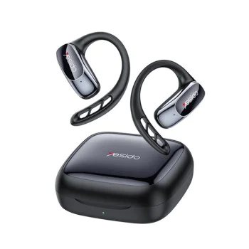 Безжични слушалки – Yesido Wireless Earbuds (YSP24) – Bluetooth V5.4, open-ear, три-лентов звук, тъч, 400mAh, USB-C – Черни