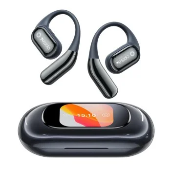 Безжични слушалки – Yesido Wireless Earbuds (YSP26) – Bluetooth V5.4, LCD, open-ear дизайн, 14.2mm говорител, 500mAh – Черни