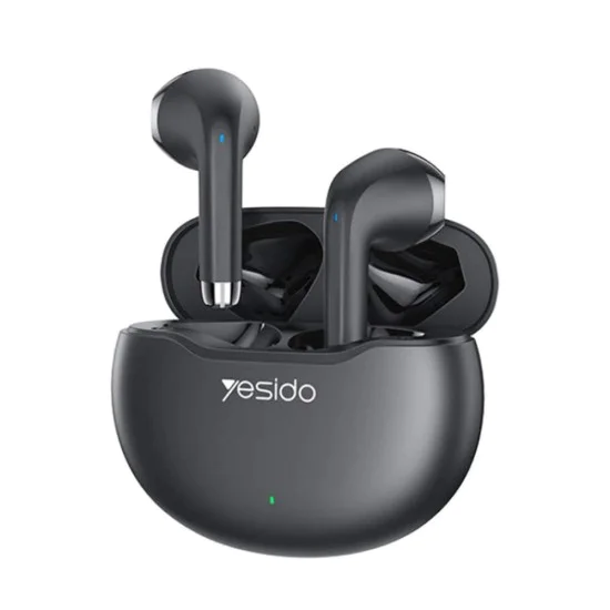 Безжични слушалки – Yesido Wireless Earbuds (TWS21) – Bluetooth V5.3, полу-в ухо, тъч контрол, шумопотискане, 320mAh – Черни