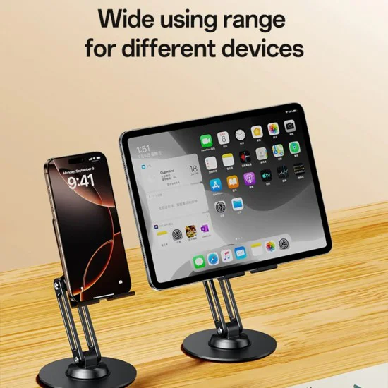 Настолна стойка – Yesido Desk Holder (C300) – алуминий, регулируема, за телефон/таблет 4.7–7.2 – Сребриста