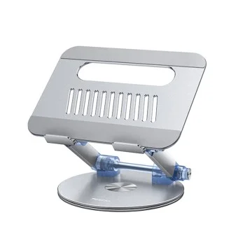 Поставка за лаптоп – Yesido Laptop Holder (LP06) – алуминий, здрава, 360°, за устройства 10–17.3" – Сребриста