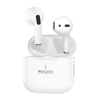 Безжични слушалки – Yesido Wireless Earbuds (TWS17) – Bluetooth V5.1, полу-в ухо дизайн, 200mAh, Type-C – Бели