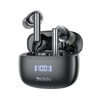 Безжични слушалки – Yesido Wireless Earbuds (TWS23) – Noise Cancelling, тъч контрол, Bluetooth V5.3, в ухо дизайн, 300mAh – Черни