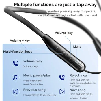 Безжични слушалки (YSP20) - Yesido - Магнитни, лента за врат, Bluetooth V5.3, 400mAh - Черно