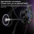 Жични слушалки (EK05) - Yesido - Геймърски слушалки с микрофон и RGB LED светлини - Черно