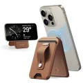 Портфейл ESR Geo Magnetic Wallet Stand - MagSafe, Vegan Leather, with 3x Card Slots, RFID Blocking Tech - Кафяв
