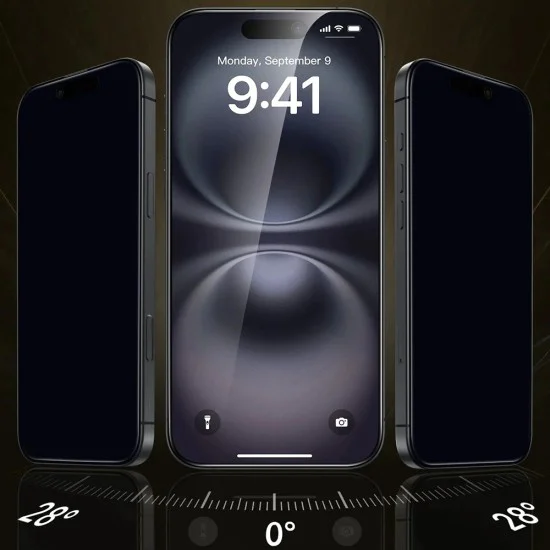 Протектор за iPhone 17 Pro - ESR Corning Gorilla Glass UltraFit Privacy™ (3 броя) - Черно