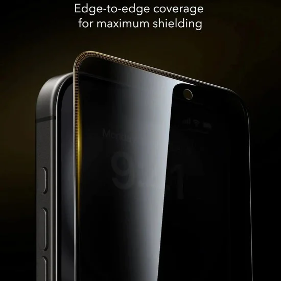 Протектор за iPhone 17 / iPhone 16 Pro - ESR Corning Gorilla Glass UltraFit Privacy™ (3 броя) - Черно