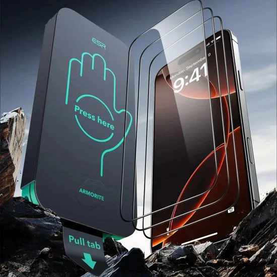 Протектор за iPhone 17 Pro - ESR - Armorite протектор за екран UltraFit (3 броя) - Черен