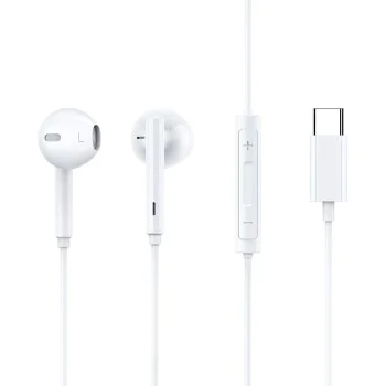 Жични слушалки – Mcdodo (HP-7500) – контрол на звука, Type-C, DAC чип, Hi-Res, 1.2m – Бели