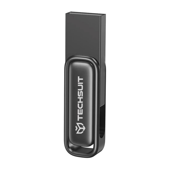 Techsuit - Memory Stick THSM33 (THSM333128) - USB 3.0 флаш памет, 128GB, цинкова сплав, четене 80M/s, запис 18M/s - потъмняла