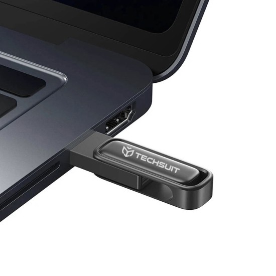 Techsuit - Memory Stick THSM33 (THSM333128) - USB 3.0 флаш памет, 128GB, цинкова сплав, четене 80M/s, запис 18M/s - потъмняла