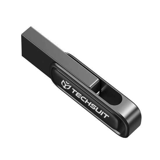 Techsuit - Memory Stick THSM33 (THSM333128) - USB 3.0 флаш памет, 128GB, цинкова сплав, четене 80M/s, запис 18M/s - потъмняла