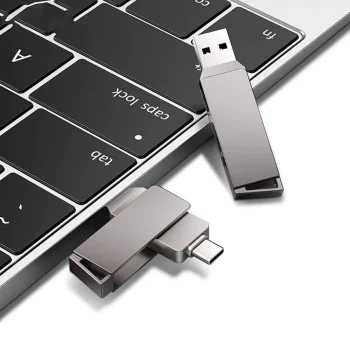 Techsuit - Memory Stick THSM20 (THSM202256) - Двоен интерфейс USB 3.0, Type-C, 256GB, Високоскоростна флаш памет - Сив