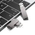 Techsuit - Memory Stick THSM19 (THSM19816) - Двоен интерфейс USB 3.0, Type-C, 16GB, Високоскоростна флаш памет - Сив