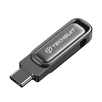 Techsuit - Memory Stick THSM34 (THSM34764) - Флаш памет с два интерфейса USB 3.2, Type-C, 64GB, 25M/s, 100M/s - Потъмняла