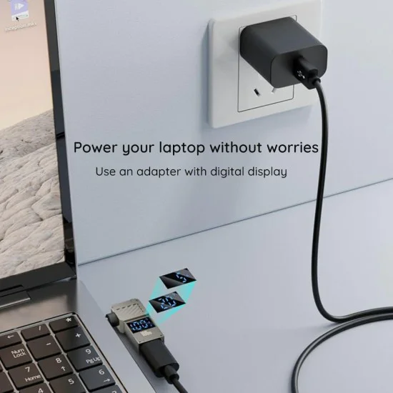 Калъф за лаптоп, DC към тип - адаптер LaptopPlugX (A22) - C, 100W, LED дисплей