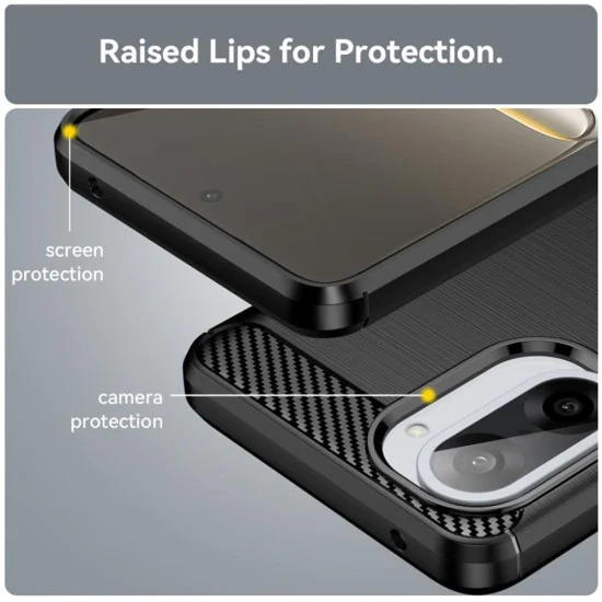 Калъф за OnePlus Nord CE5 - Carbon Silicone - Черен