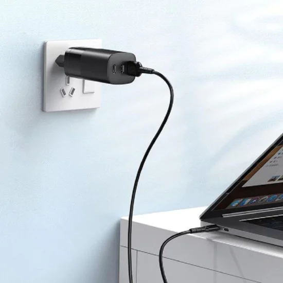 Havit - Зарядно за стена (UC10) - 2x Type-C, USB, PD65W, Бързо зареждане - Черно