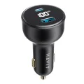 Havit - Зарядно за кола (CC100W) - USB, Type-C, PD100W, PC, с цифров дисплей - Черно