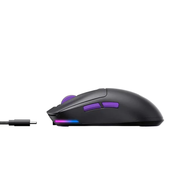 Havit - Безжична геймърска мишка (MS969WB) - 1000 - 16000DPI, LED светлини, 150mAh, 1.6m, 5V - Черна / Лилава
