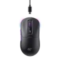 Havit - Безжична геймърска мишка (MS969WB) - 1000 - 16000DPI, LED светлини, 150mAh, 1.6m, 5V - Черна / Лилава