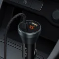 Havit - Зарядно за кола (CC2017) - Type-C, USB, 45W, 3A, Видим вътрешен структурен дизайн - Черно/Синьо