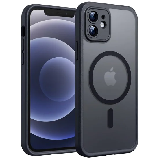 Калъф за iPhone 12 - PureFrost MagSafe - Черен