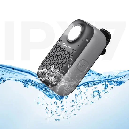 Havit - Безжичен високоговорител (SK868BT) - Bluetooth V5.4, 5W, 600mAh, IP67, TWS, Фенерче, Hands-free разговори, Type-C - Черен