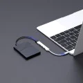 Havit - Докинг станция (HB41) - USB 3.0, 3x USB 2.0, дължина на кабела 11.8 см, алуминиева сплав - сребриста