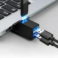 Techsuit - Мини докинг станция EchoLink 3 в 1 (H11) - USB към 2x USB 2.0, 1x USB 3.0, 5Gbps - Черна