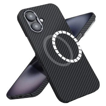 Калъф за iPhone 16 - Aramid Fiber MagSafe - Черен
