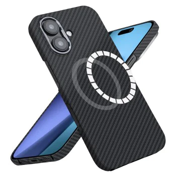 Калъф за iPhone 17 - Techsuit - Aramid Fiber MagSafe - Черен