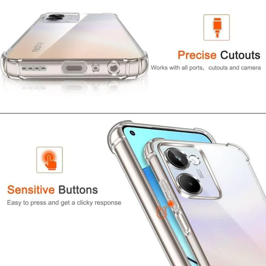 Технически костюм - Удароустойчив прозрачен силикон - Realme P3 5G - Прозрачен