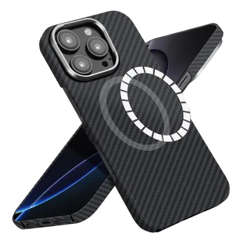 Калъф за iPhone 16 Pro - Aramid Fiber MagSafe - Черен