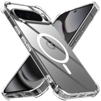 Калъф за Google Pixel 10 Pro XL - Удароустойчив Прозрачен Силиконов MagSafe - Прозрачен