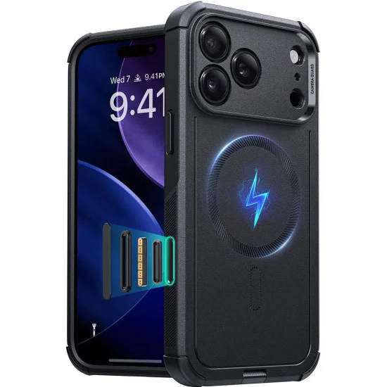 Калъф за iPhone 17 Pro - ESR - Cyber ​​Halolock - Черен